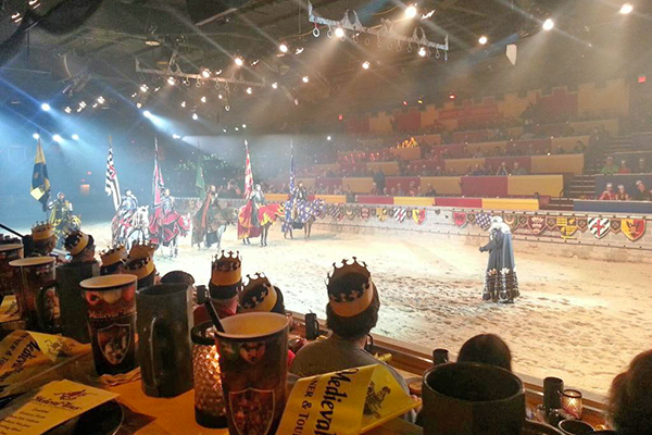 Families watch the Medieval Times Dinner Show