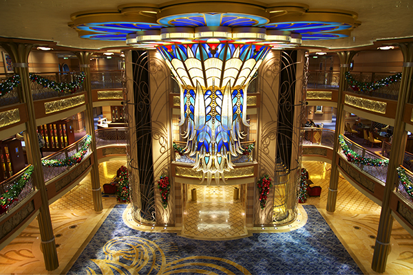 The main lobby onboard Disney Dream.