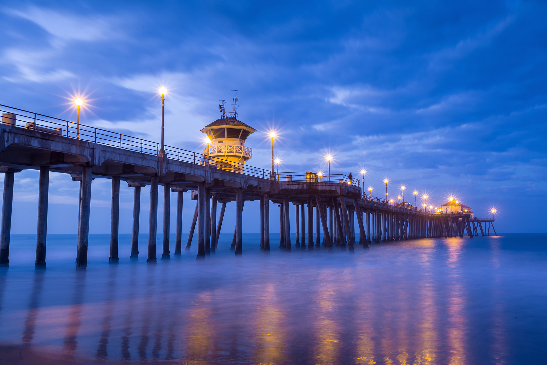 he Huntington Beach pier at sunrise, CA; Courtesy f11photo/Shutterstock