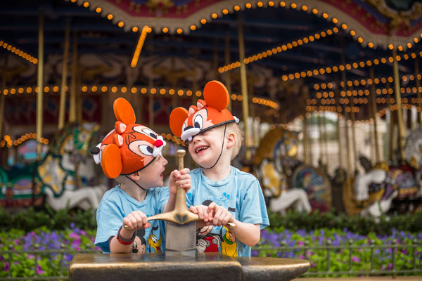Little ones goofing around at Disney World.