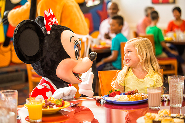 A Girl Meeting Minnie Mouse on Disney Cruise Line