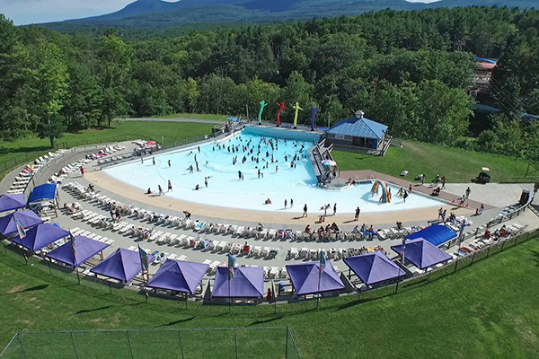 An aerial shot of Riptide Cove Wave Pool.