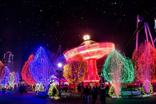 Hersheypark is lit up for Christmas Candylane and Sweet Lights.