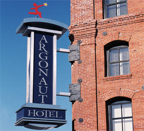 Living room at the Argonaut Hotel; Courtesy of The Argonaut Hotel Argonaut Hotel.