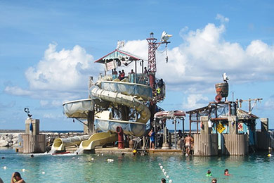 Pelican Plunge water play area at Castaway Cay; Courtesy of Traci L. Suppa Pelican Plunge water play area at Castaway Cay.