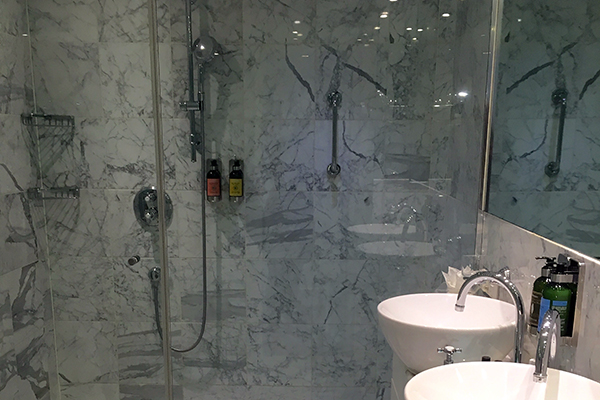 The bathroom in one of the rooms; Courtesy of Lissa Poirot The bathroom in one of the rooms.