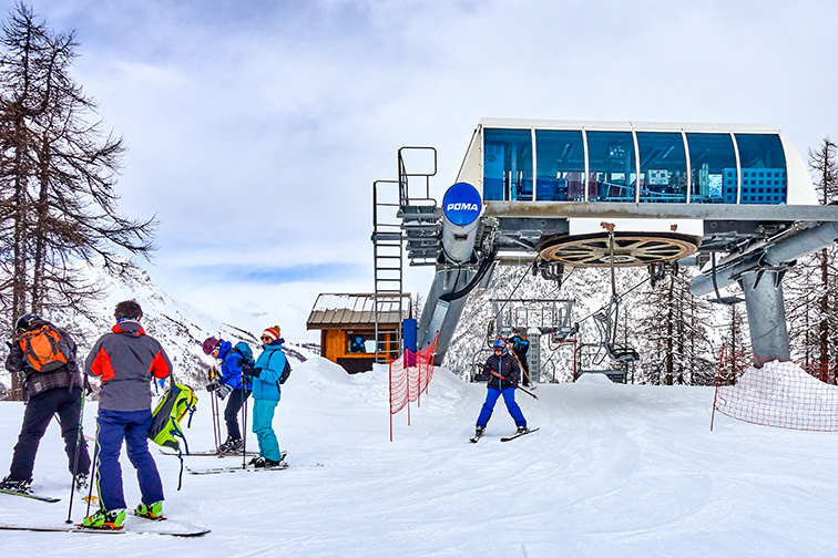 Ski lift in the area of Vialattea in Claviere, Italy.; Courtesy of Ryszard Stelmachowicz/Shutterstock
