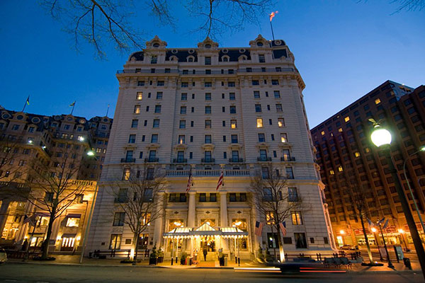 An exterior shot of Willard Intercontinental in Washington, D.C.