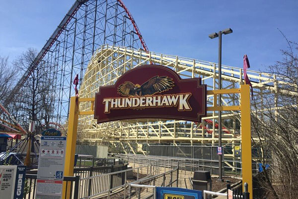 Thunderhawk coaster at Dorney Park in Pennsylvania.