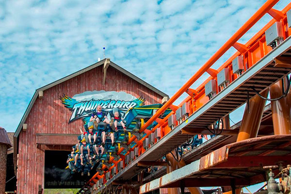 Thunderbird; Courtesy of Holiday World & Splashin' Safari Thunderbird at Holiday World & Splashin' Safari in Santa Claus, Indiana.
