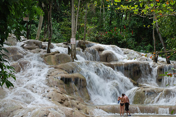Dunn's River Falls and Park in Ocho Rios, Jamaica.