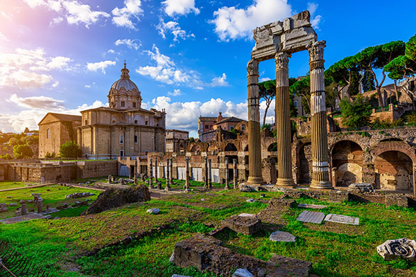 The Roman Forum in Rome, Italy.