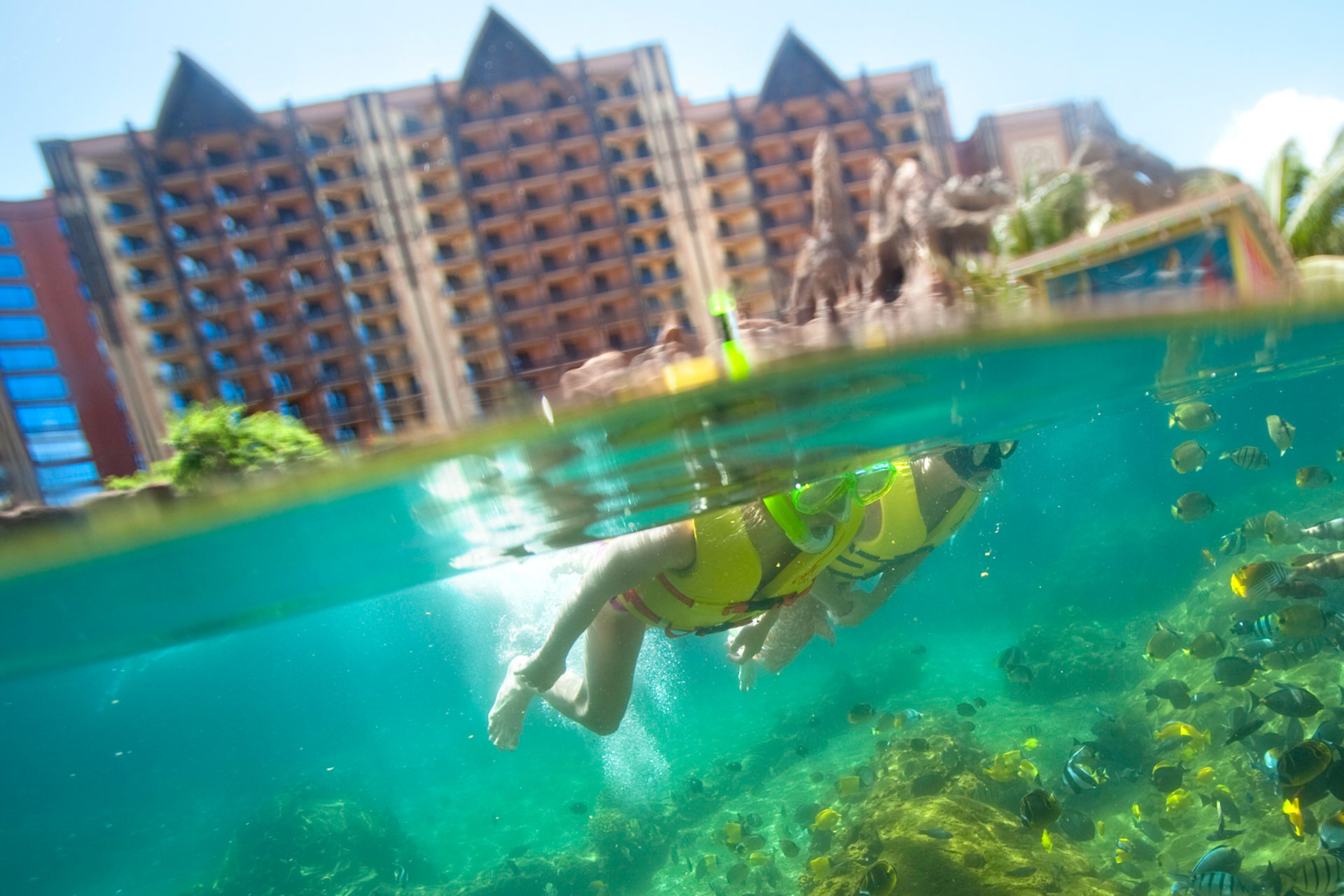 Kids Snorkeling at Aulani, a Disney Resort and Spa