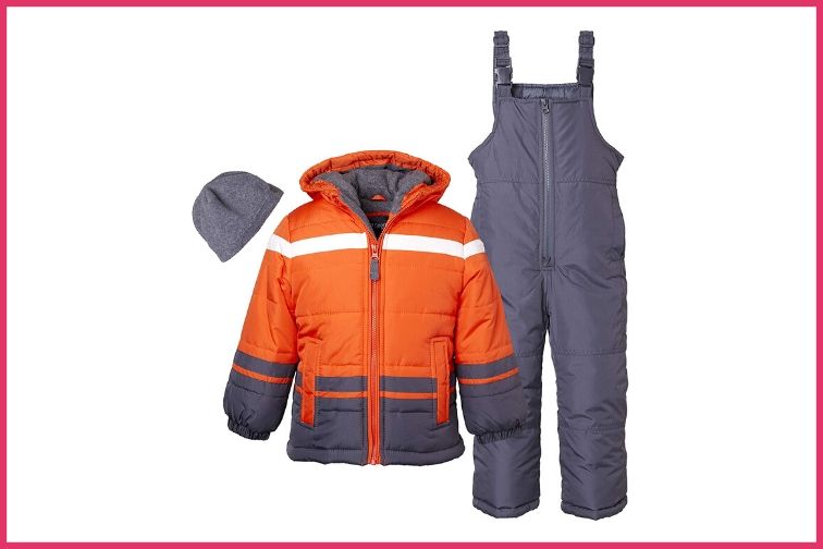 Baby Winter 3 Piece Snowsuit Hooded Down Jacket Snow Bib Pants Scarf Kids Ski Suit Outfit Clothing