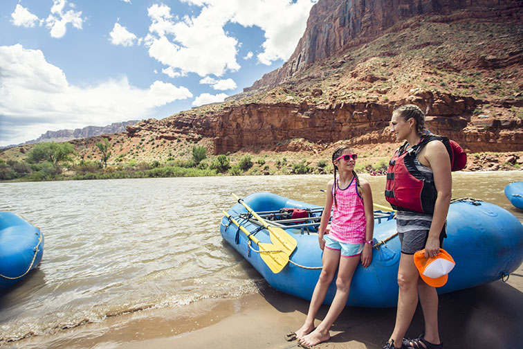 Mom and Daughter Rafting in Grand Canyon National Park