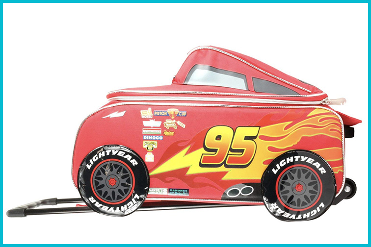 Courtesy of Amazon Disney Pixar Cars Rolling Lightning McQueen Luggage; Courtesy of Amazon