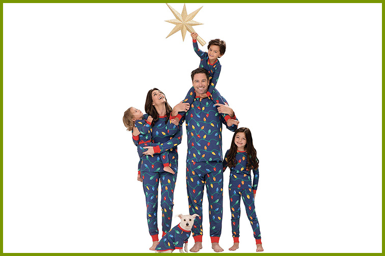 Christmas Lights Matching Pajamas ; Courtesy of Amazon 