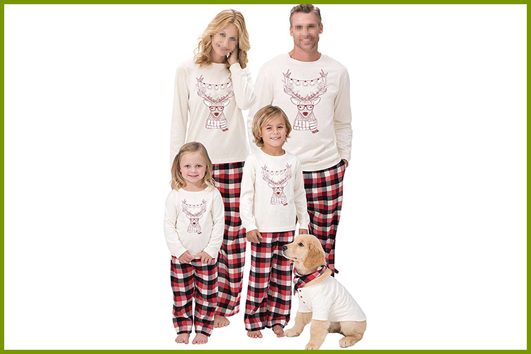 Hipster Reindeer Family Christmas Pajamas ; Courtesy of Amazon 
