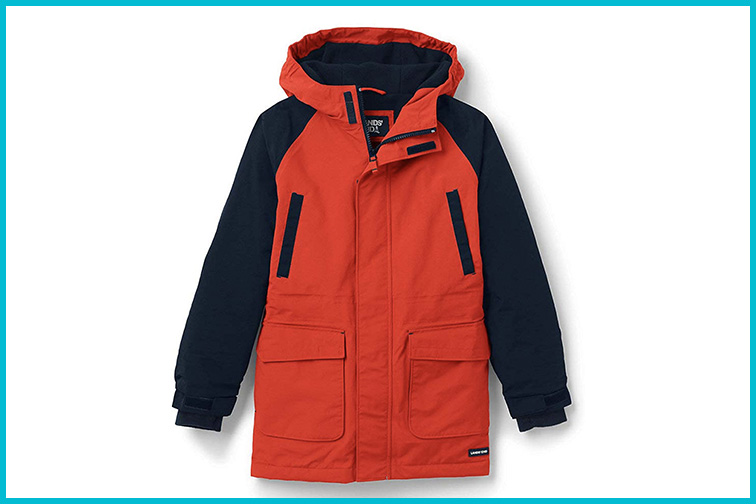 Courtesy of Amazon Lands' End Boys Squall Waterproof Winter Parka; Courtesy of Amazon