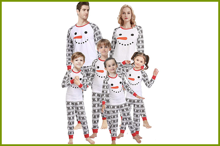 Snowman Matching Christmas Pajamas ; Courtesy of Amazon 