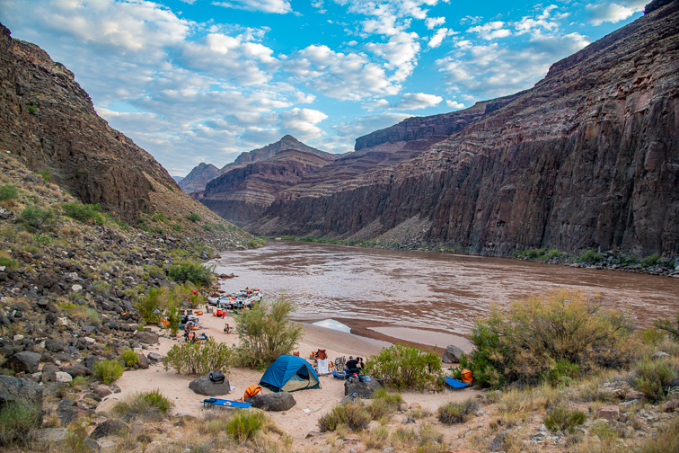 Remote Talking Heads camp, along the Colorado River deep in the back country of Grand Canyon National Park, Arizona; Courtesy of William Eugene Dummitt/Shutterstock