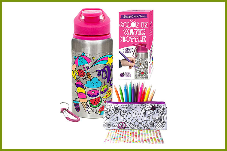 Coloring Water Bottle; Courtesy of Amazon