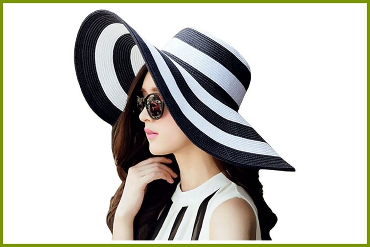 Yetagoo Wide Brim Summer Beach Sun Hats for Women UPF Woman Foldable Floppy Travel Packable UV Protection Sun Hat Navy 