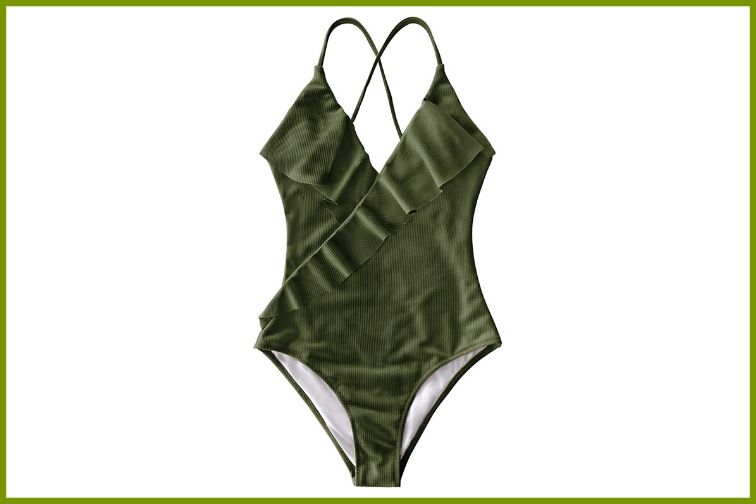 Courtesy of Amazon CUPSHE Women's Happy Ending Solid One Piece Swimsuit