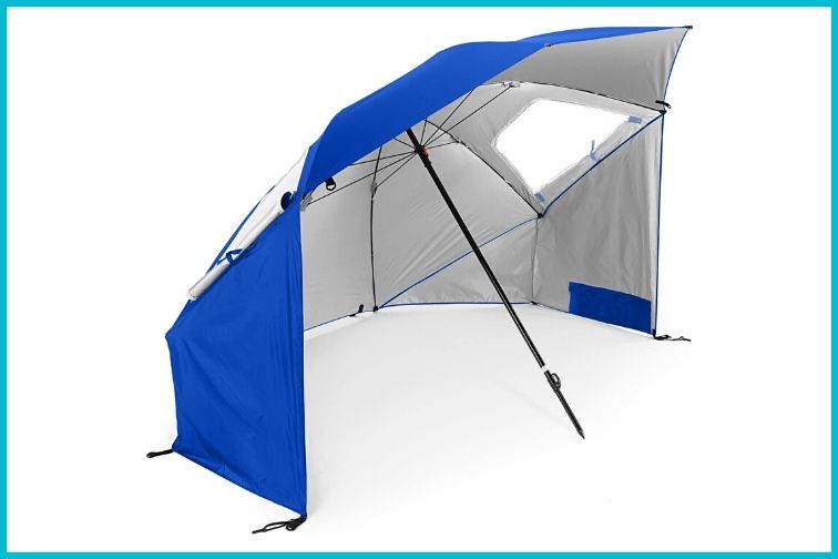 Sportbrella Beach Umbrella; Courtesy of Amazon Sportbrella Beach Umbrella; Courtesy of Amazon