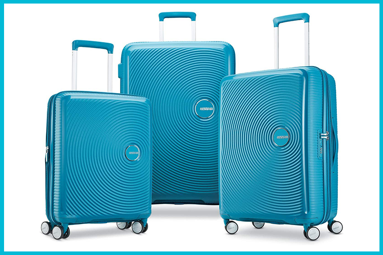 American Tourister Curio Hardside Luggage with Spinner Wheels, Biscaye Blue, 3-Piece Set
