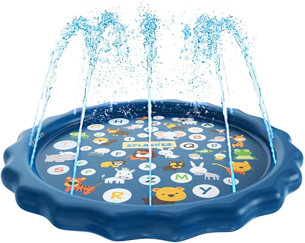 SplashEZ 3-In-1 60” Sprinkler Splash Pad, and Wading Pool for Learning