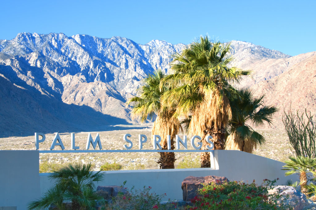 Sign for Palm Springs, California