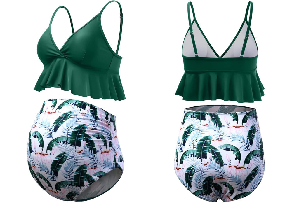 Bhome Maternity Bikini Set Two Pieces Pregnancy Swimsuit