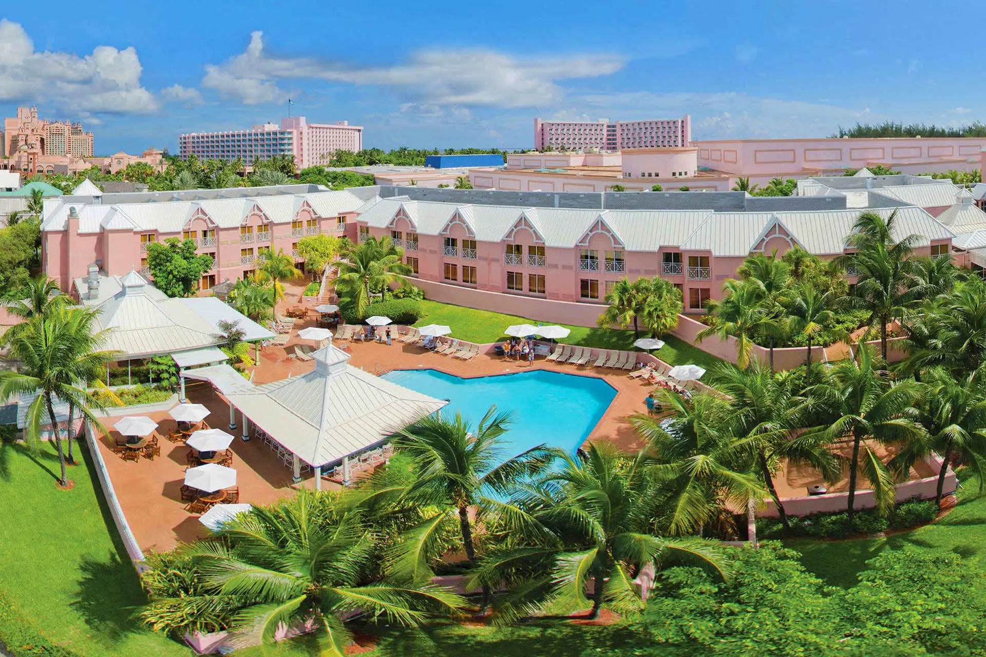 Aerial view of Comfort Suites Paradise Island; Courtesy of Comfort Suites Paradise Island