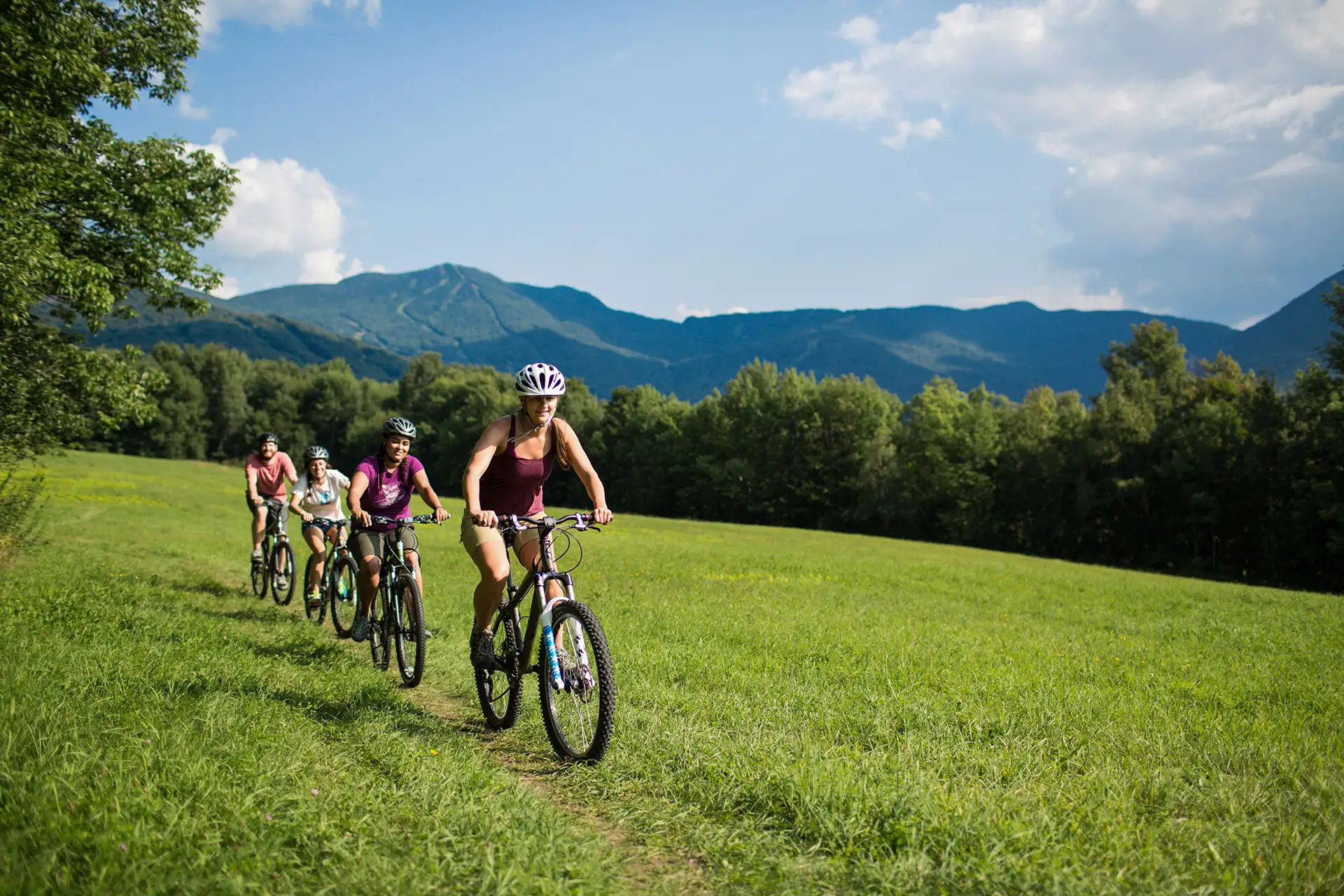 Biking at Smugglers' Notch in Vermont; Courtesy of Smugglers' Notch
