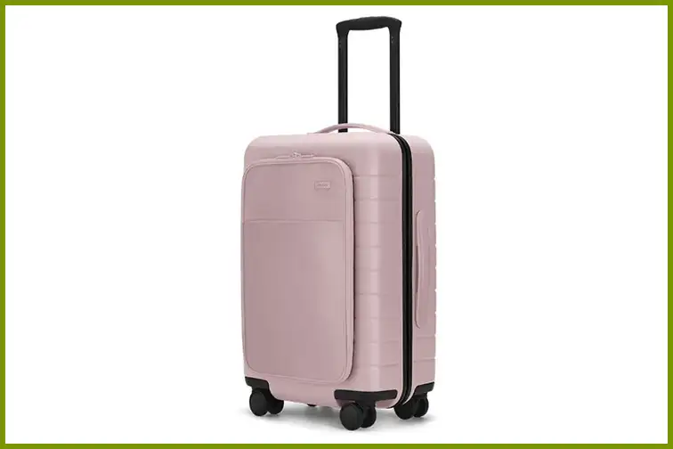 Away Carry-On Bag With Pocket in Pale Pink