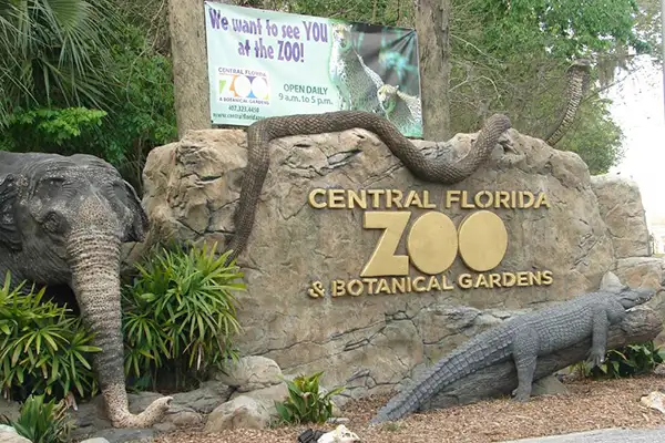 Entrance to the Central Florida Zoo and Botanical Gardens