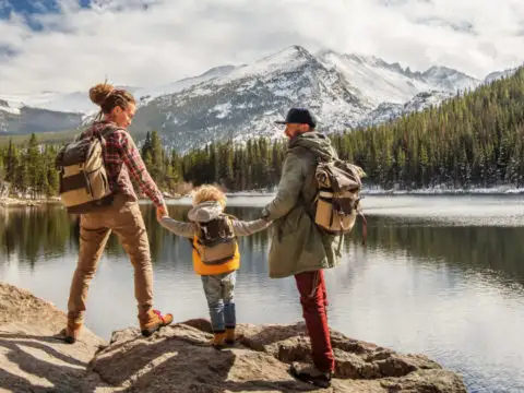 A family at Rocky Mountain National Park