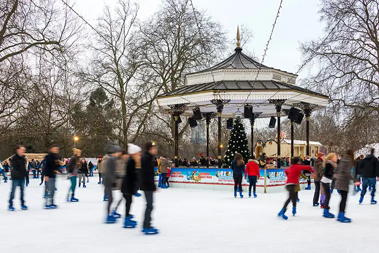 ice skating rink in Hyde Park in London; Courtesy of Thomas Dutour/Shutterstock