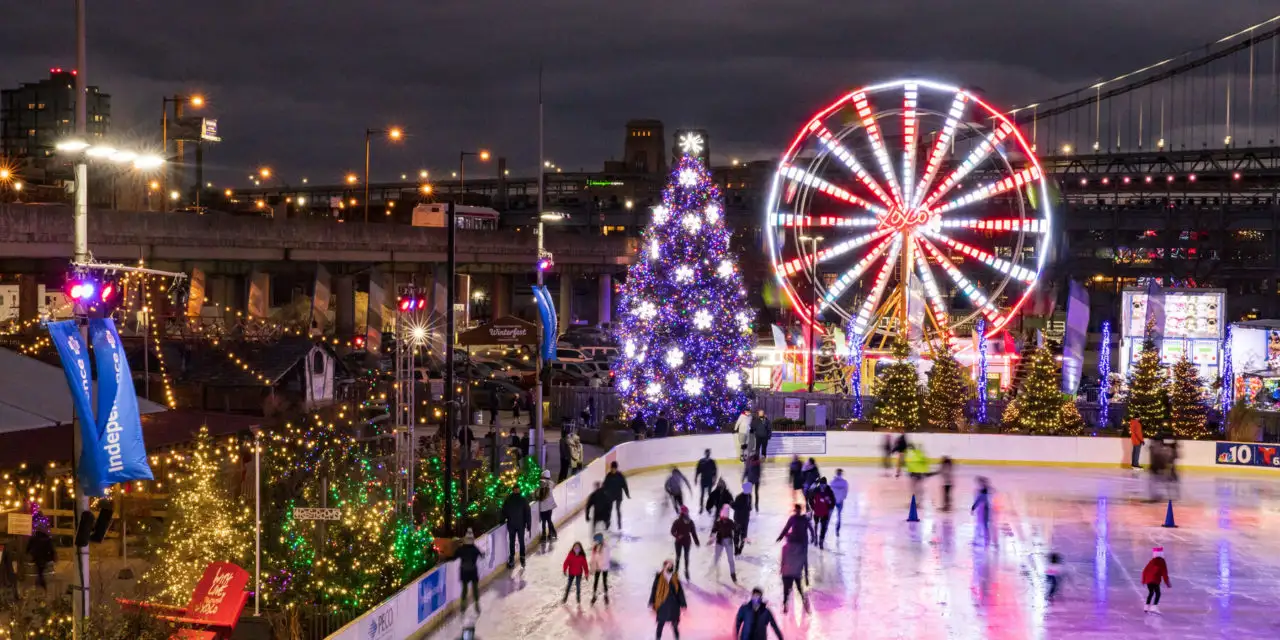 People skating at the Blue Cross RiverRink Winterfest