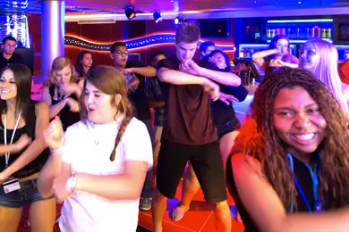 Teens Dancing at Club O2 on Carnival Cruise Line