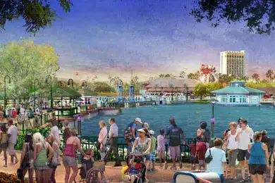 A rendering of the soon-to-be expansion of Downtown Disney.