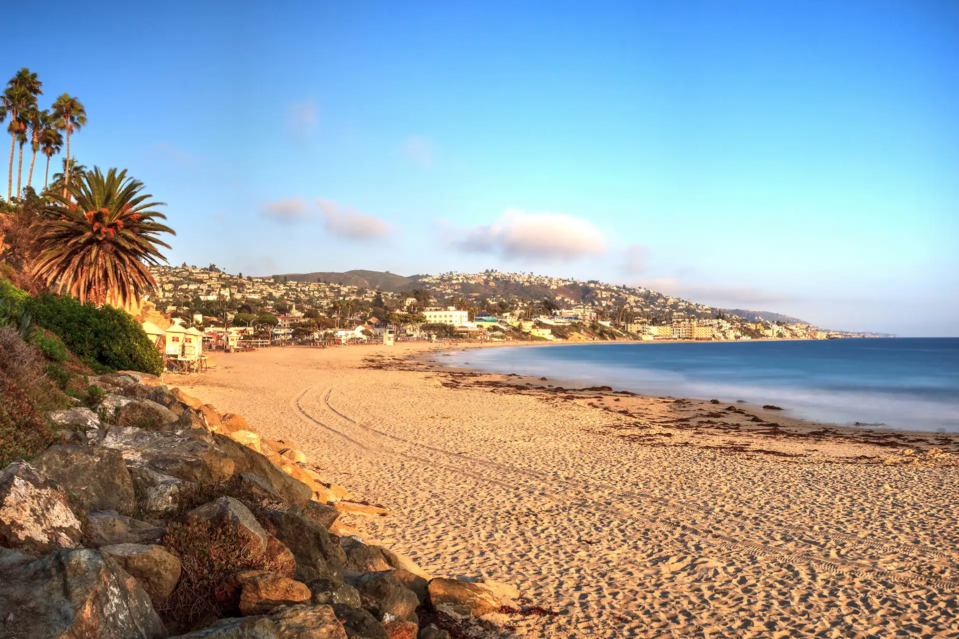 Golden Hour over the ocean at Main Beach in Laguna Beach, California; Courtesy of LagunaticPhoto/Shutterstock