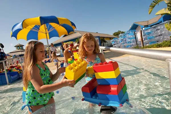 Little girls playing at the LEGOLAND Florida Water Park.