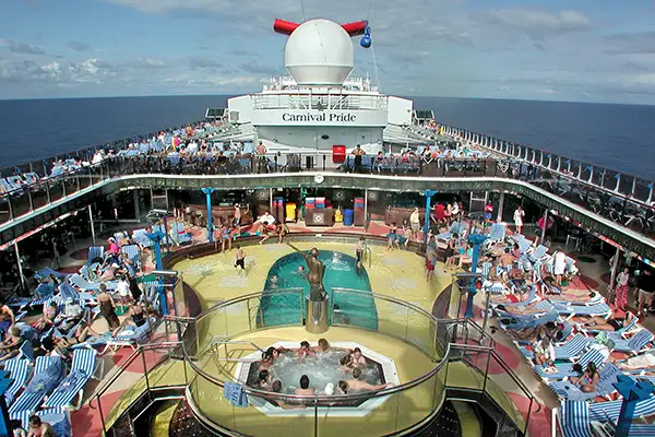 One of the pools onboard Carnival Pride.