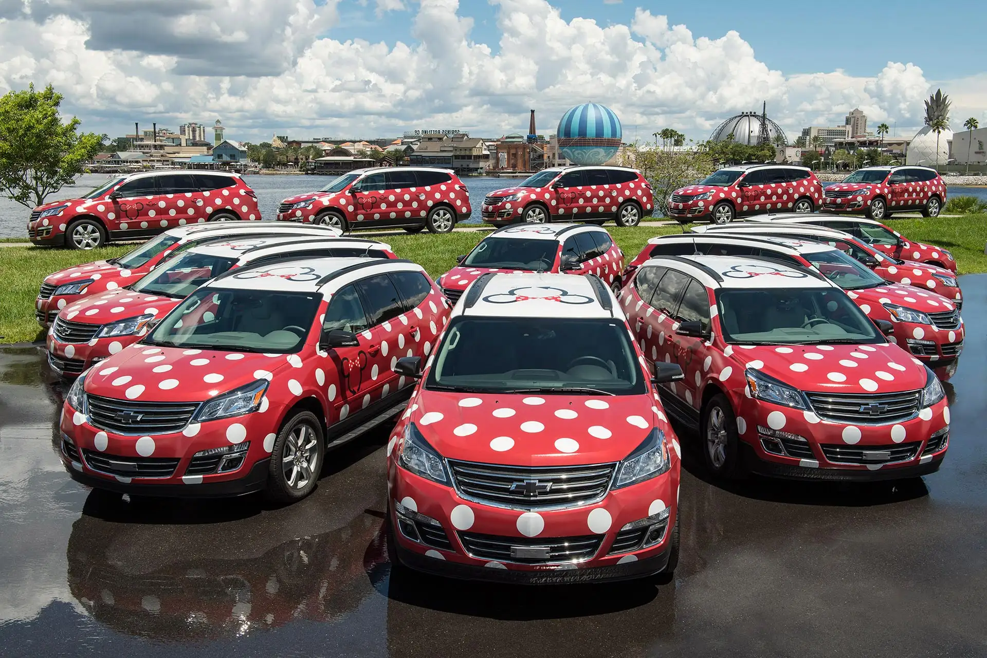 Minnie Van transportation service at Disney World in Florida.