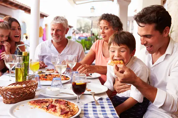 Family enjoys meal without worrying about allergies.