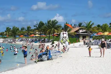 Beach of Disney's Castaway Cay island in the Bahamas.