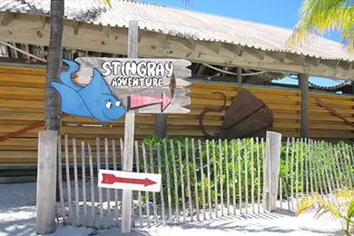 Castaway Cay's Stingray Adventure sign.