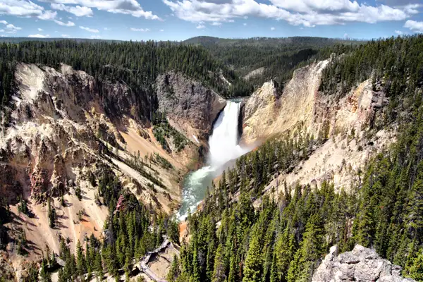 Waterfall in Yellowstone National Park.